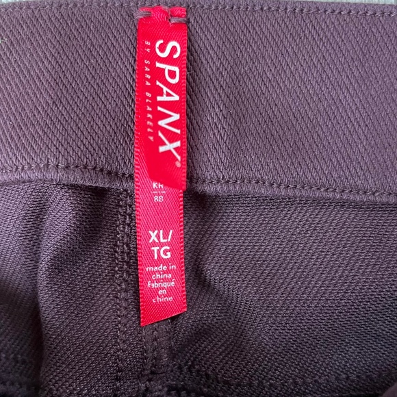 Spanx XL Jean-ish Ankle Leggings skinny jeans jeggings pull on burgundy - Picture 4 of 7